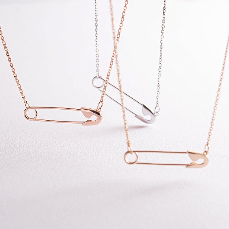 Колье "Булавка" в белом золоте кол02252 от ювелирного магазина Оникс - 14