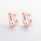 Сережки "Конюшина" з фіанітами (червоне золото) с08663 от ювелирного магазина Оникс