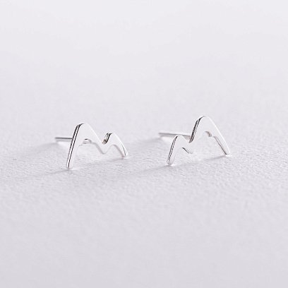 Сережки - пусети "Гори" в сріблі 122916