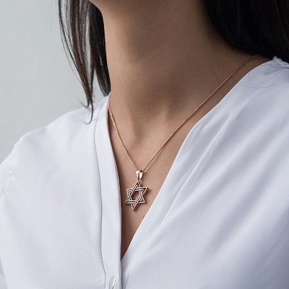 Золотая подвеска "Звезда Давида" п03326 №2