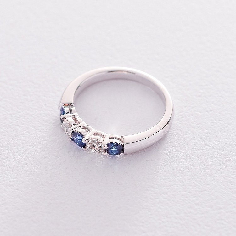 Золотое кольцо с бриллиантами и сапфирами кб0292ai от ювелирного магазина Оникс - 2