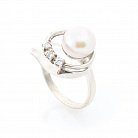 Серебряное кольцо с культ. пресн. жемчугом и фианитами 111391 от ювелирного магазина Оникс