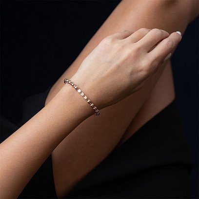 Золотий браслет "Кубики - кульки" б04535 №2