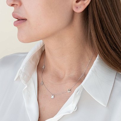 Срібне кольє "Конюшина" 181154 №2