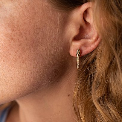 Серьги "Змеи" в желтом золоте с08030 №4