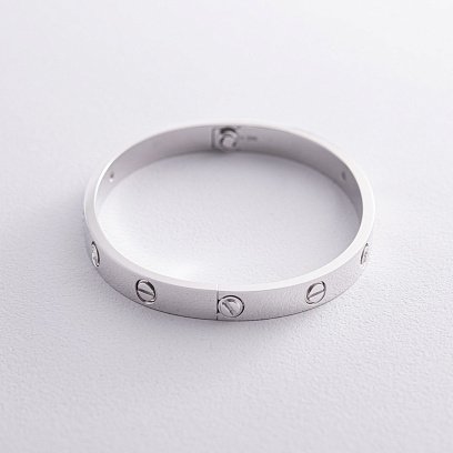 Жесткий браслет "Love" с бриллиантами (белое золото) 531761121 №5