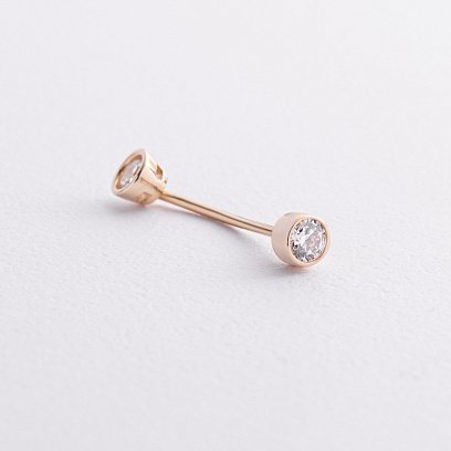 Золотий пірсинг у пупок (фіаніти) пир00272