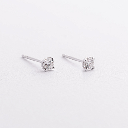 Золоті сережки - пусети з діамантами сб0645у