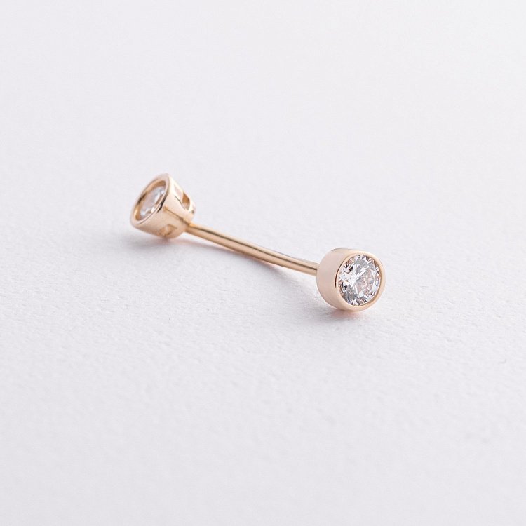 Золотий пірсинг у пупок (фіаніти) пир00272 Золотий пірсинг у пупок (фіаніти) пир00272 від ювелірного магазину Онікс