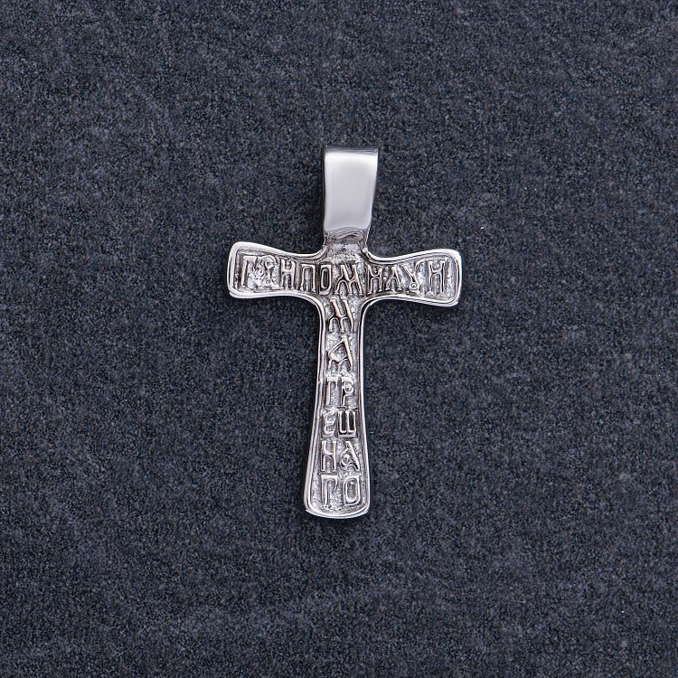 ﻿Хрестик у білому золоті (чорніння) п03786 від ювелірного магазину Онікс - 3