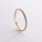 Кольцо с дорожкой камней в желтом золоте (фианиты) к07396 от ювелирного магазина Оникс