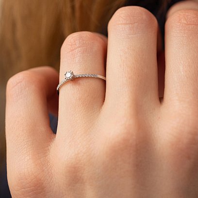 Помолвочное золотое кольцо с бриллиантами 229391121 №7