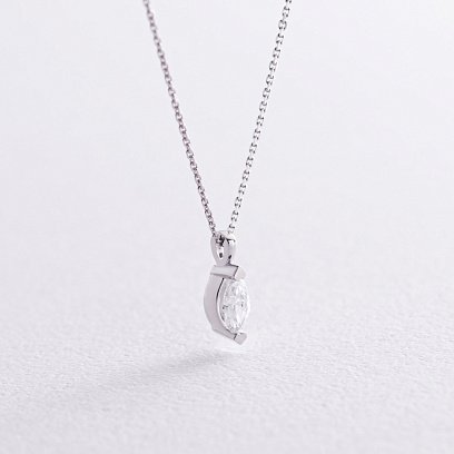 Золоте кольє з одним каменем (діамант)колб0105z №3