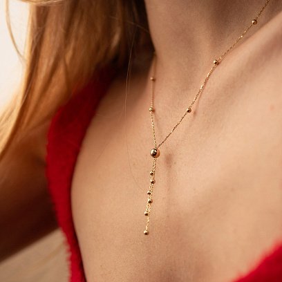 Кольє "Кульки" у жовтому золоті кол02486 №4