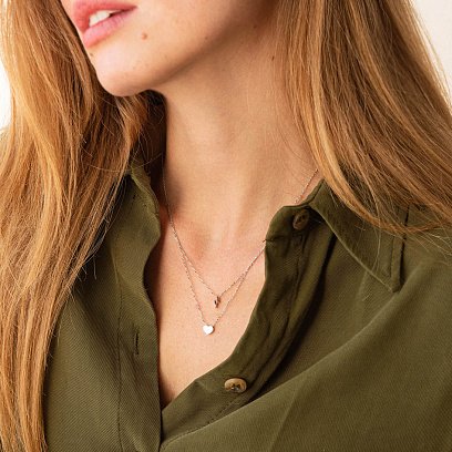 Подвійне золоте кольє "Блискавка та сердечко" кол02314 №2