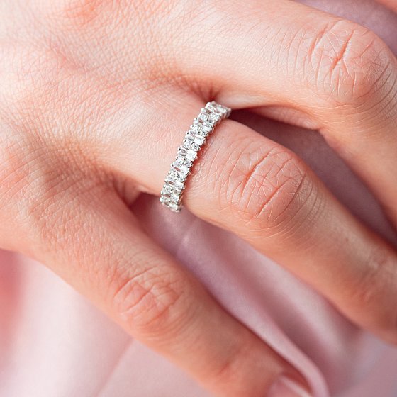 Серебряное кольцо с фианитами 10601 №2