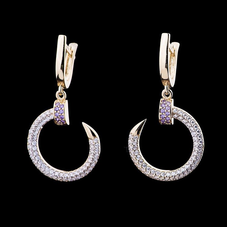 Золотые серьги "Гвоздики" с04533 от ювелирного магазина Оникс - 1