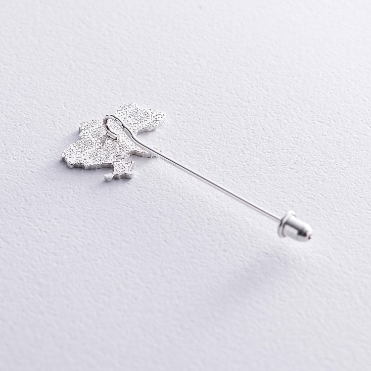 Срібна шпилька "Україна" (матова) 20053 від ювелірного магазину Онікс - 3