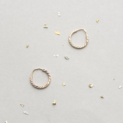 Серьги - кольца в красном золоте (1.5 см) с01874 №5