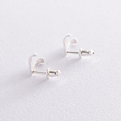 Серебряные серьги - пусеты "Акцент" 122914 №4