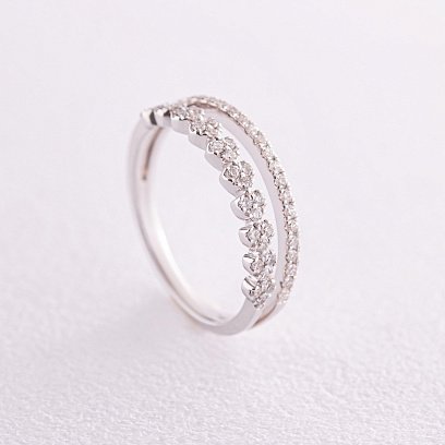 Двойное кольцо в белом золоте с бриллианты кб0465ca