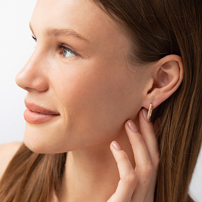 Сережки "Alisia" у червоному золоті с09216 №6