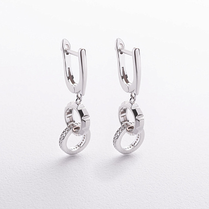 Серебряные серьги "Isabelle" с фианитами 123541