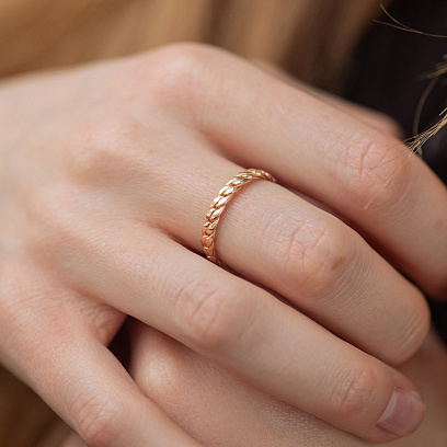 Каблучка "Ланцюжок" у червоному золоті к07627 №2