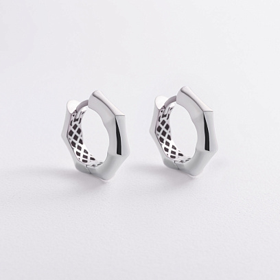 Сережки - кільця "Selesta" у білому золоті mini с09565