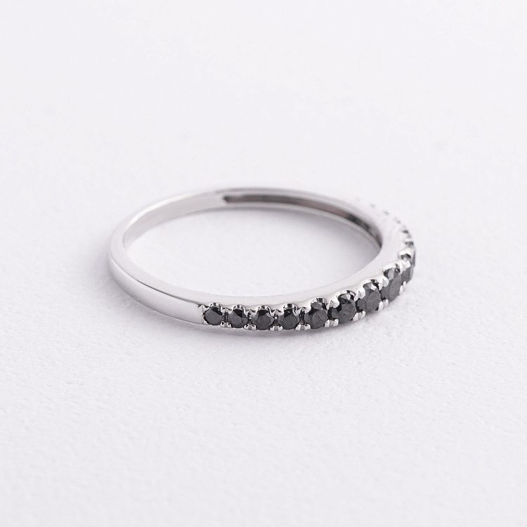 Золота каблучка з чорними діамантами кб0657ca від ювелірного магазину Онікс - 1