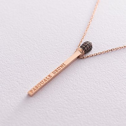 Золотое колье "Спичка" (фианиты) кол01467 №3