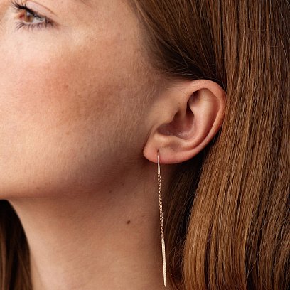 Золотые серьги - протяжки с06700 №7