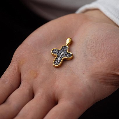 Православний хрест "Голгофський" (чорніння, позолота) 132720 №5