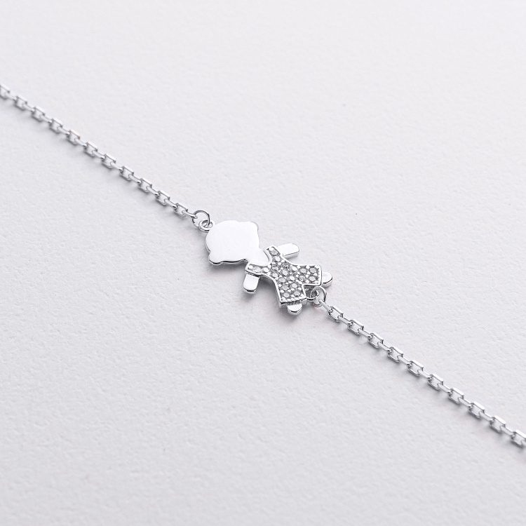 Золотой браслет "Мальчик" (фианиты) б02550 от ювелирного магазина Оникс - 2