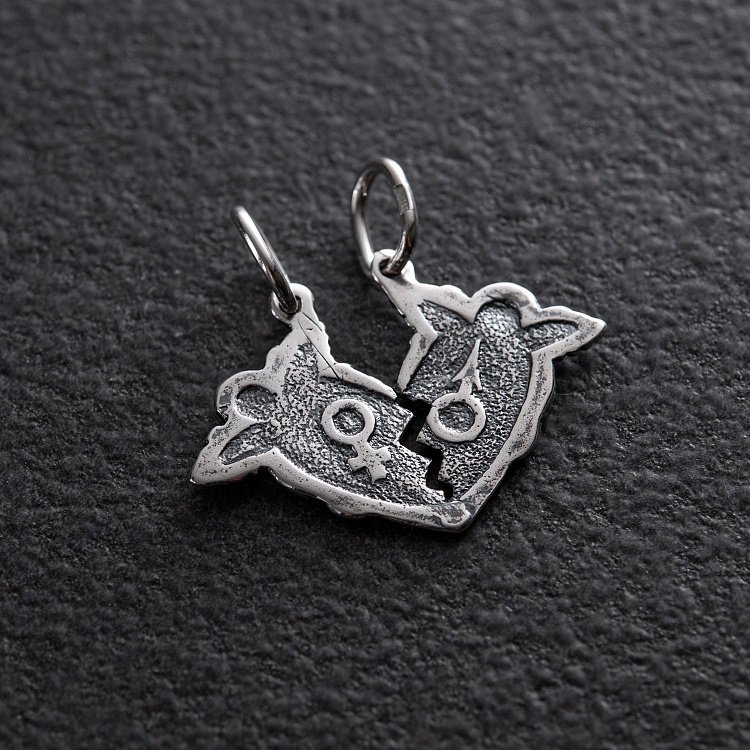 Подвеска "Две половинки сердца" (ангелочки) 13872 от ювелирного магазина Оникс - 2