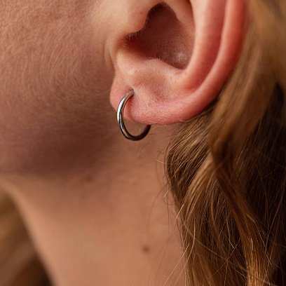 Сережки - кільця у сріблі 123244 №6