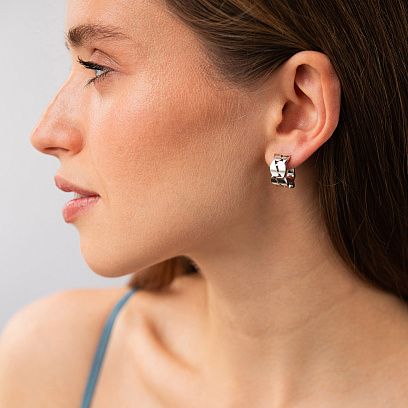 Сережки "Merry" у білому золоті с09424 №2