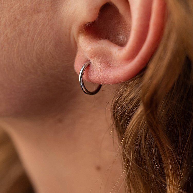 Сережки - кільця у сріблі 123244 від ювелірного магазину Онікс - 5