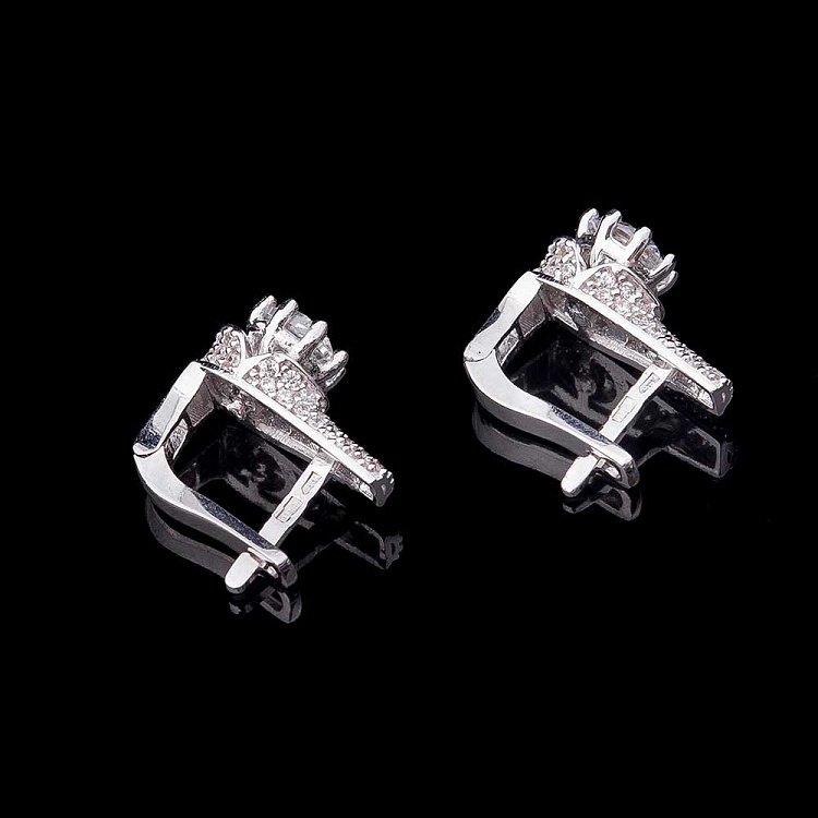 Золотые серьги с фианитами с04104 от ювелирного магазина Оникс - 2