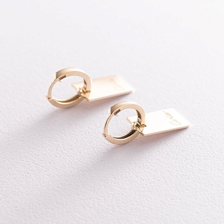 Сережки на застібці конго (жовте золото) с06746 від ювелірного магазину Онікс - 2