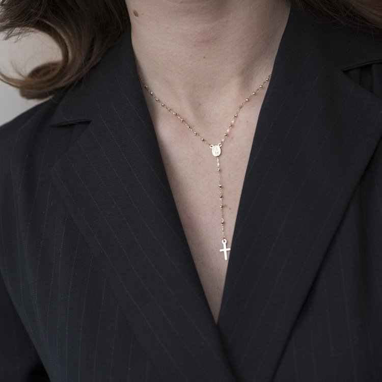 Золоте кольє "Розарій" з хрестиком і ладанкою кол01154 від ювелірного магазину Онікс - 6