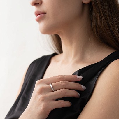 Золота каблучка з фіанітами к02953 №2