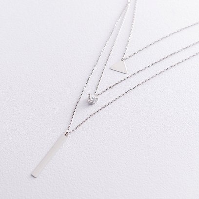 Золотое колье Геометрия (фианит) кол01675 №2