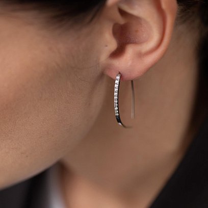 Серебряные серьги "Клео" с фианитами 4991 №8