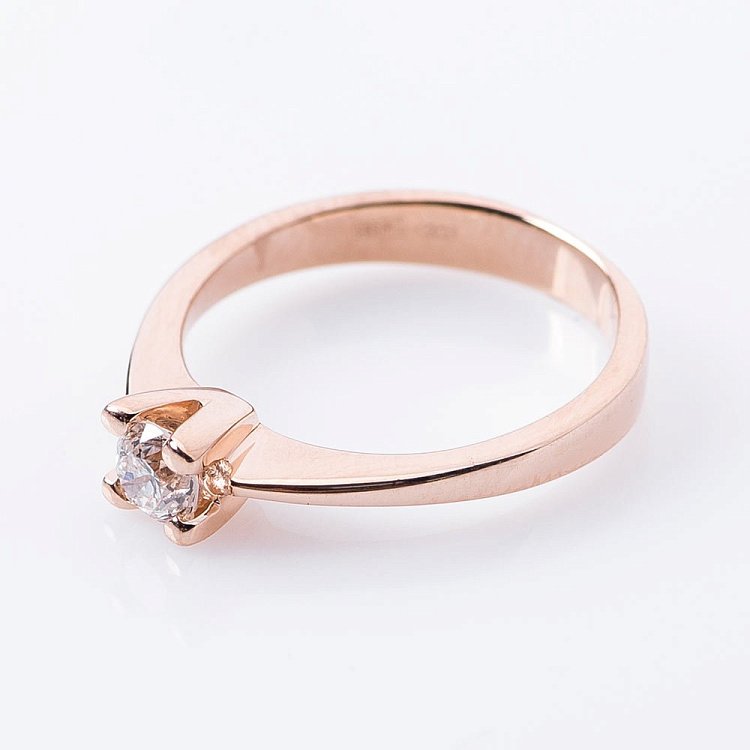 Золотое помолвочное кольцо с бриллиантом р0179к - 2 Золотое помолвочное кольцо с бриллиантом р0179к от ювелирного магазина Оникс - 2