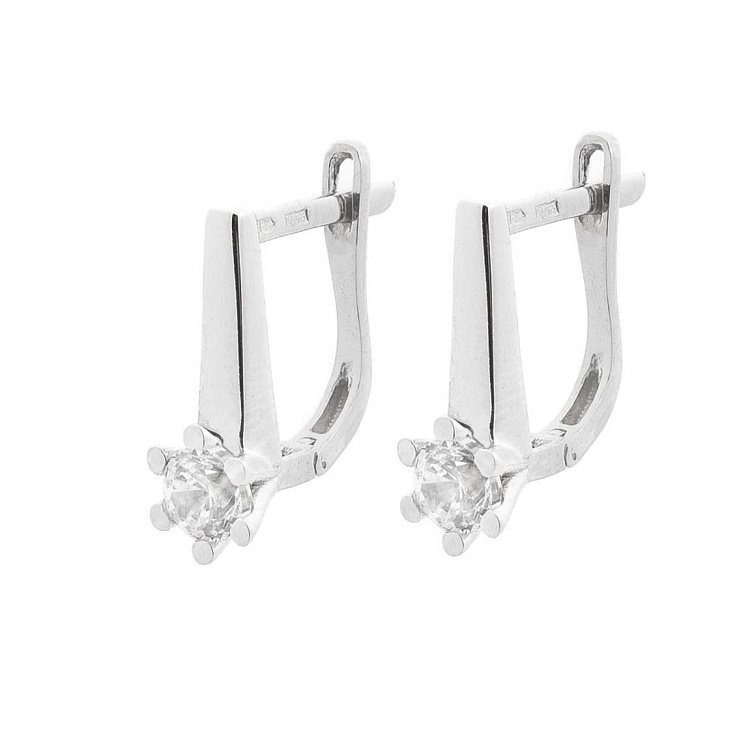 Золоті сережки на англійській застібці (фіаніт) с05527 від ювелірного магазину Онікс - 1