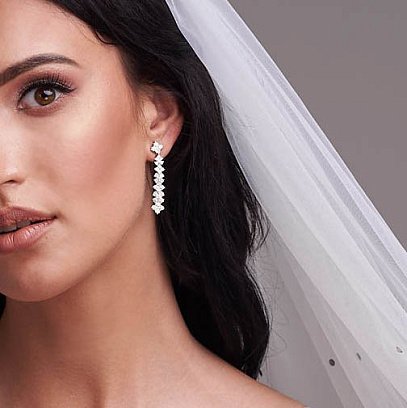 Золоті сережки з діамантами сб0197cha №4