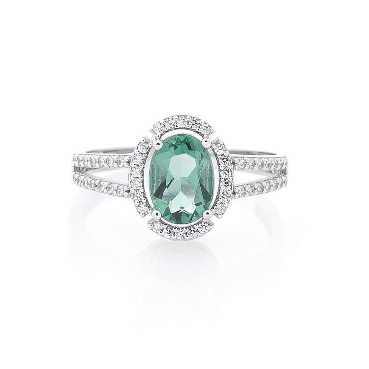 Золотое кольцо (празиолит, фианиты) к05080 от ювелирного магазина Оникс - 3