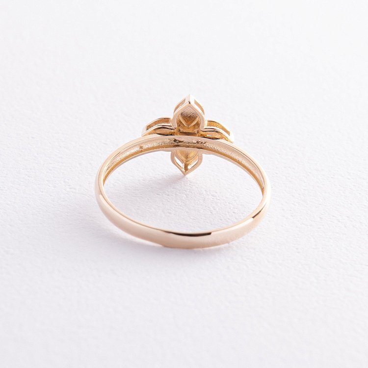 Кольцо "Клевер" в желтом золоте к07534 от ювелирного магазина Оникс - 4