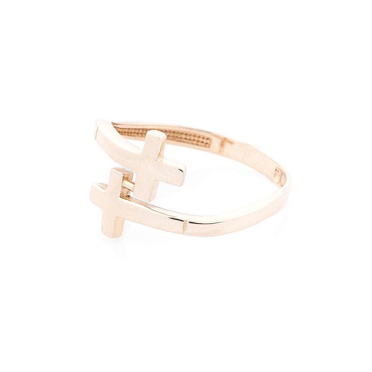 Стильна золота каблучка без каменів к05296 від ювелірного магазину Онікс - 3